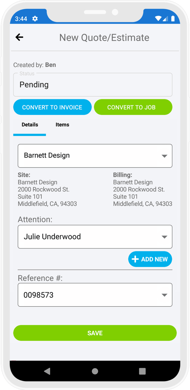 New Quote Feature