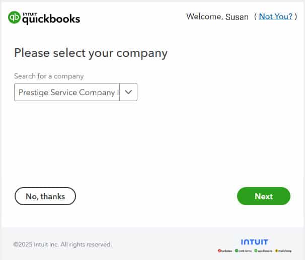 Connect to QuickBooks