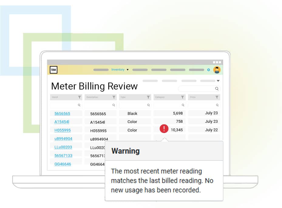 Meter Billing Review Contract software